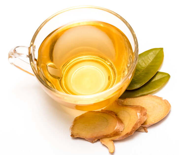 Healthy Ginger Tea Indicates Teacup Fresh And Herbal