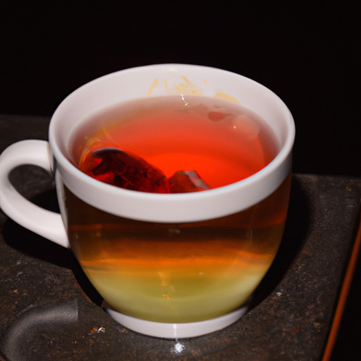 Cup of different colored rainbow tea

