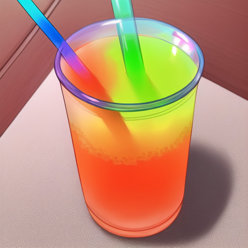 colored drawing of multi colored rainbow tea