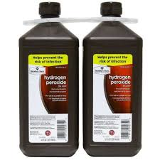 2 bottles of hydrogen peroxide