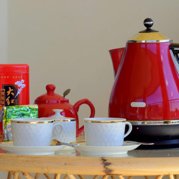 Red tea kettle