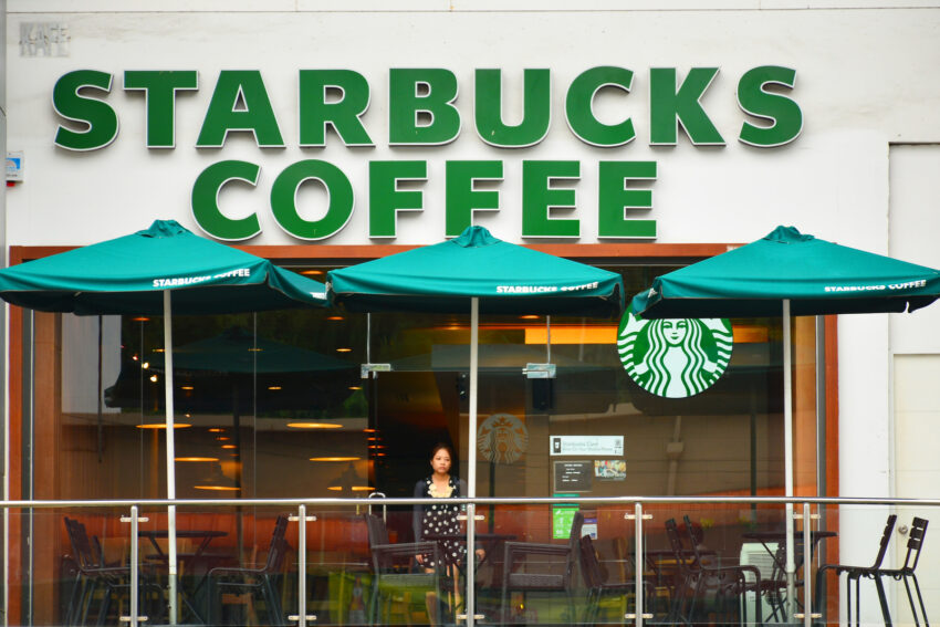 Starbucks Coffee facade at Suria Sabah branch on June 20, 2016 in Kota Kinabalu, Malaysia.