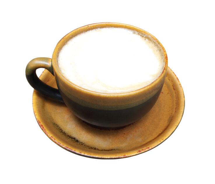 Homemade coffee milk tea in a mug
