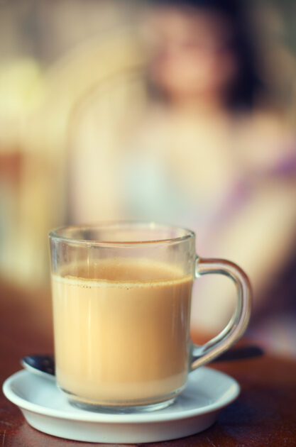 A cup of coffee milk tea