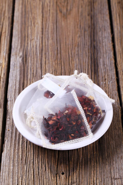 Fruit tea in nylon tea bags