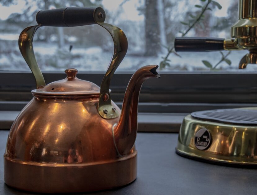 Copper Kettle waiting to be used on a cold day.