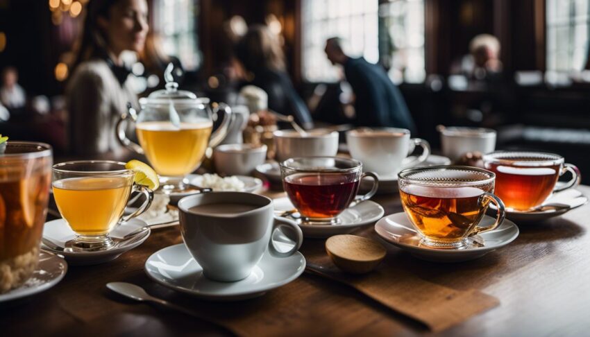 Tea variations on a table in Sweden
